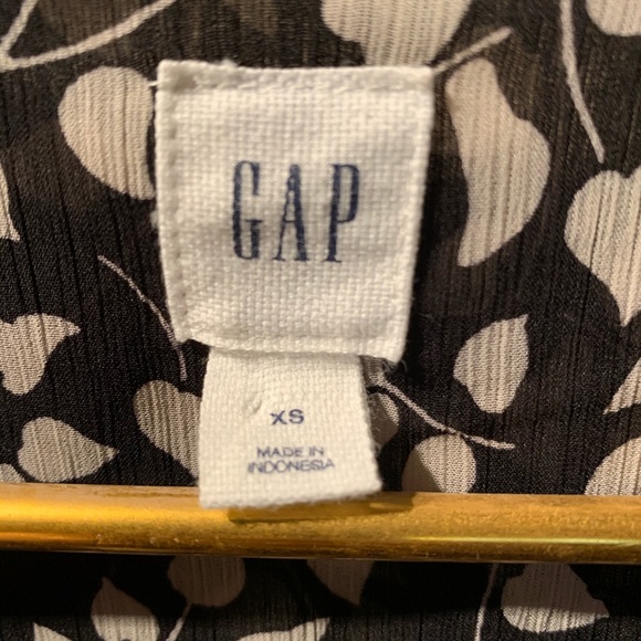 Black & White Chiffon Floral Blouse w/ Ruffles XS - Picture 5 of 8